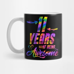 11th Birthday Gift Idea Tie Dye 11 Year Of Being Mug